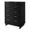 Manhattan Comfort Granville Black 5-Drawer Chest and 6-Drawer Double Dresser, Set of 2 GRAN062 - alternate 4